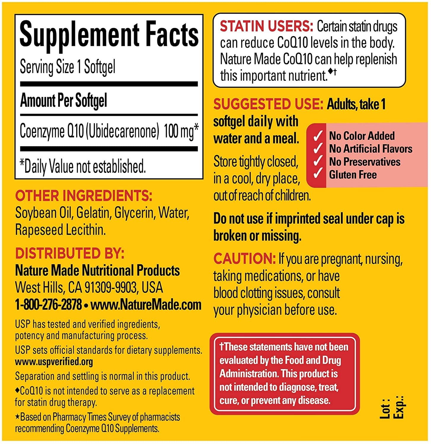Nature Made CoQ10 100 mg Softgels 40 ea (Pack of 6)