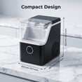 thumbnail image 4 of 35lb/24H Nugget Ice Maker Portable Countertop Ice Machine, Pebble Crushed Soft Chewable Ice Maker Machine, Stainless Steel, Black, 4 of 6