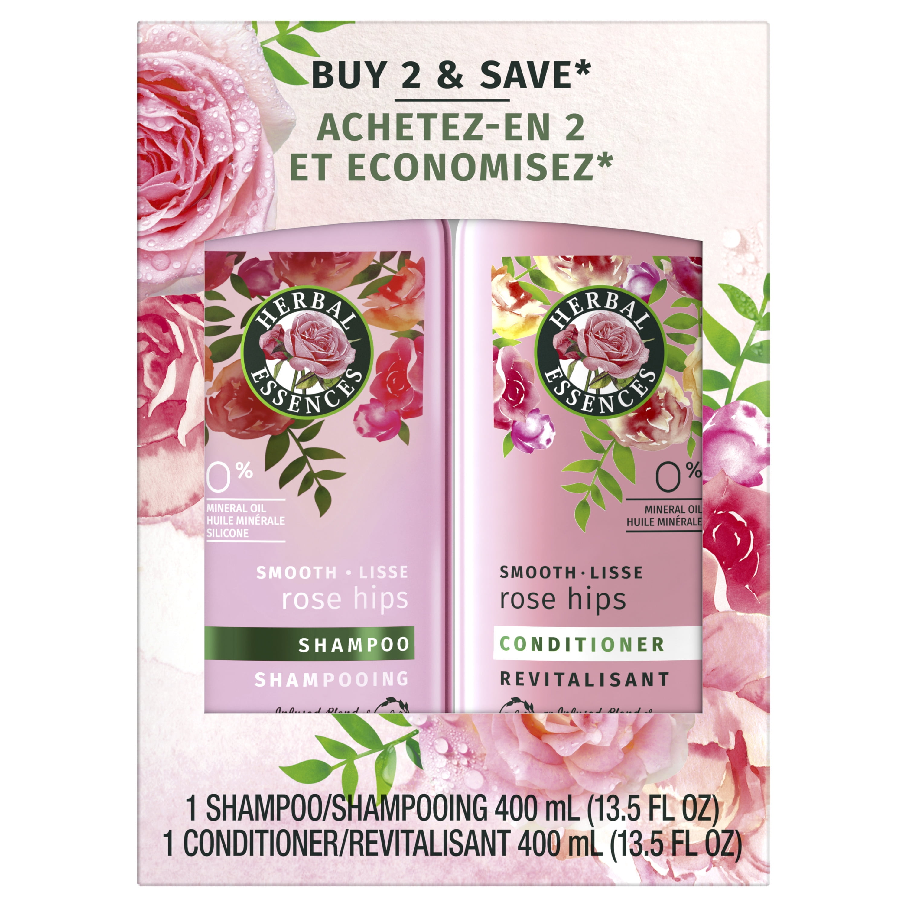 Herbal Essences Shampoo and Conditioner Set, Rose Hips, 13.5 oz 2 Ct