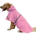 thumbnail image 1 of Large Dog Waterproof Adjustable Rain Poncho Lightweight Reflective Pink XXL, 1 of 6