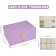 thumbnail image 3 of 2-Layer  Box for Women Girls,  Organizers and Storage with Removable  Tray,  Quilted Top Lockable  Holder  Idea Light Purple, 3 of 6