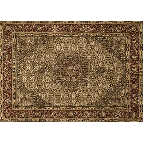 Ahgly Company Indoor Rectangle Medallion Brown Traditional Area Rugs, 8' x 12'