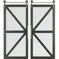 FirsTime & Co. Black Carriage Barn Door Wall Plaque 2Piece Set