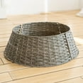thumbnail image 3 of Rustic Christmas Tree Collar Woven Wicker Tree Base Stand Cover For Artificial Holiday Decoration Ring Skirt, Woven Wicker Material For Natural Stable Design, 40×60Cm Size For, 3 of 4
