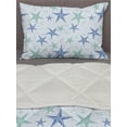 thumbnail image 3 of Starfish Comforter & Sham Bedding Set, Nautical Sea Creature in Calm Tones Underwater Themed Art, 3 pcs Duvet Set Microfiber Filling Quilt, 5 Sizes, Almond Green Azure Blue, by Ambesonne, 3 of 4