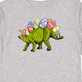 thumbnail image 4 of Inktastic Easter Bunny Stegosaurus with Eggs and Pink Ears Boys or Girls Long Sleeve Toddler T-Shirt, 4 of 5