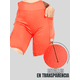 thumbnail image 4 of Short deportivo MUJER MALABIS Stretch Naranja con bolsas laterales, 4 of 5