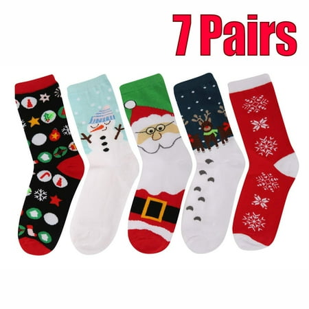 

5 Pairs Women s Christmas Socks Holiday Xmas Novelty Colorful Patterns Womens Holiday Slipper Sock Gift Stocking