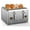 Silver, variant on Toaster 4 Slice, Bagel Stainless Toaster with LCD Timer, 1.4'' Wide Slots, Dual Screen, 1800W,Grey