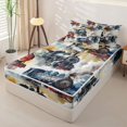 thumbnail image 2 of Manfei Toy Train Zipper Full Size Comforter Sets with Fitted Sheet and 2 Pillowcases,Multicolor Smoke Pattern Zipper Bedding Set,Reversible,4pcs, 2 of 8