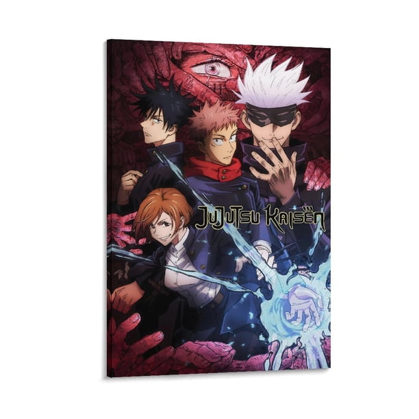Jujutsu Kaisen Cuadro decorativo colgante - Arte de pared - Póster enmarcado - Decoración de pared - Regalos para familia, amigos y aficionados 40*60 cm