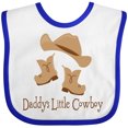 thumbnail image 3 of Inktastic Daddy's Little Cowboy Boys Baby Bib, 3 of 4