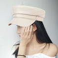 thumbnail image 4 of Women's PU Leather Newsboy Cap, Stylish Buckle Beret Hats, Vintage Cabbie Hats Chic Accessory for Girls, 4 of 4