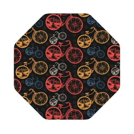 

Disketp Compass And Mountains In Bicycle Wheels1 Funny Coasters 6 Pcs Leather Coasters with Holder Perfect Housewarming Hostess Gifts Protect Furniture from Water Marks Scratch and Damage