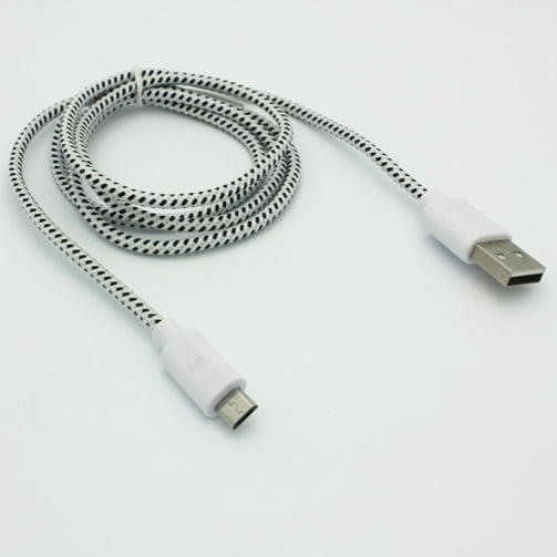 Home Wall Adaptive Fast Charger Baided 6ft USB Cable Data Wire USB-C Cord [White] V9L for Samsung Galaxy S5 Sport (SM-G860P) S6 Active, S7 Active, Sol
