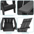 thumbnail image 5 of Sonerlic 2 Peaks Folding Outdoor Patio Adirondack Chair Wide Armrest for Lawn and Beach,Black, 5 of 8