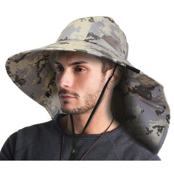 Terra Sun Hat with Neck Flap Wide Brim Fishing Cap Adult