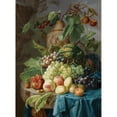 thumbnail image 2 of Johannes Hendrik Fredriks 19x24 Black Ornate Framed Double Matted Museum Art Print Titled: Still Life with Fruit on a Stone Table, 2 of 5
