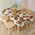 thumbnail image 4 of Beige Footballs and Numbers Pattern Rectangle Tablecloth 60"x120",Waterproof Polyester Rectangle Table Cloth, Wipeable Spillproof Polyester Tablecloth for Dining, Camping, Indoor and Outdoor, 4 of 6