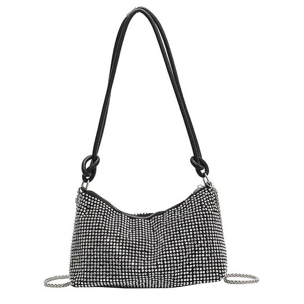 Carteras de mano con diamantes de imitación para mujer: elegantes bolsos de noche, bolsos cruzados brillantes para fiestas, clubes y bodas