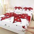 thumbnail image 4 of Manfei Red Coquette Bow Full Size Sheets For Girls,Romantic Loves Pattern Bed Sheets For Kids,4 Pieces, 4 of 6