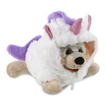 DolliBu Lying Wolf Unicorn Plush Stuffed Animal Toy - Super Soft Wolfcorn Dress Up with Removable Plush Unicorn Outfit, Cute Fantasy Wildlife Gift - 9 Inch