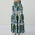 thumbnail image 5 of High Waist Multicolor Floral Printed Long Boho Maxi Women Skirt Vacation Holiday Female Dailywear, 5 of 6
