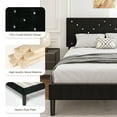 thumbnail image 6 of Segmart Twin Bed Frame with Adjustable Upholstered Button Headboard and Wooden Slats, Velvet Button Tufted Platform Bed Frame, Box Spring Needed, Easy Assembly, 500lbs, Black, SS721, 6 of 8