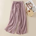 thumbnail image 2 of CAIXIA Womens Plus Size Wide Leg Pants Elastic High Waist Casual Palazzo Pants Lounge Trouser with Pockets, 2 of 4