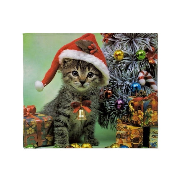 CafePress - Precious Christmas Cat Throw Blanket - Soft Fleece Throw Blanket, 50"x60" for All Ages