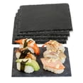 thumbnail image 2 of Restaurantware Slate Mini Appetizer Plates 10 Pack of 6" x 6" Foam Feet Charcuterie Stone Plates Rustic Edges Freezable Black Square Serving Display Cheese Boards for Kitchen, Dining, Parties, 2 of 3