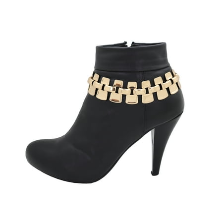 Women Gold Boot Mesh Chain Links Bracelet Shoe Charm Jewelry Bling