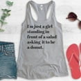 thumbnail image 2 of I'm Just A Girl Standing In Front Of Salad Asking It To Be Donut Tank Top, Funny Ladies Racerback Tank Top, Heather Gray, X-Large, 2 of 3