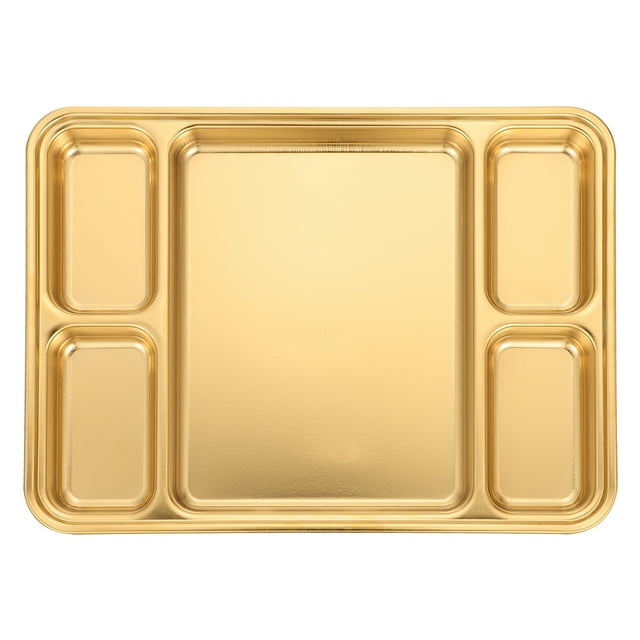 Miangastore 1 Pce Assiette en Acier Inoxydable Assiette Compartimentée pour la Maison Assiette à Fruits Assiette de Déjeuner