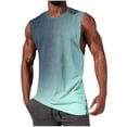 thumbnail image 3 of Mens Tank Top Plus Size Gradient Printing Sleeveless Crew Neck Summer Casual Loose Breathable Basic Shirts Pullover Tank Tops, 3 of 5