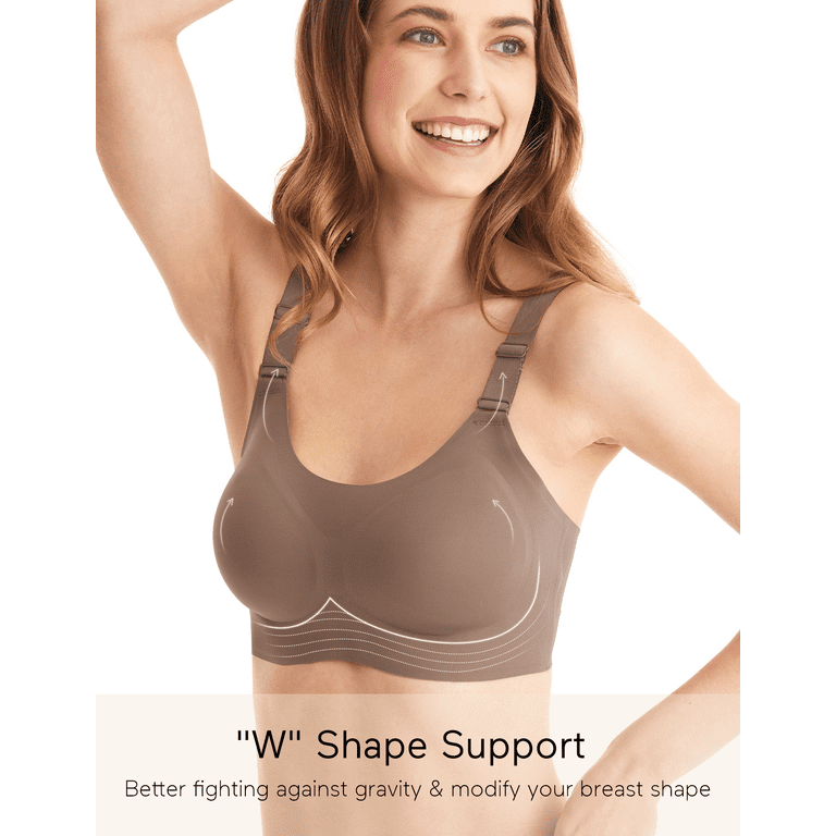 Momcozy Seamless Bra for Women, Wireless Invisible Support Bra, Comfortable  Soft Adjustable, Black