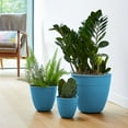 thumbnail image 6 of Bloem 20-in Dayton 100% Recycled Plastic Planter with Saucer - Ocean Blue, 6 of 6