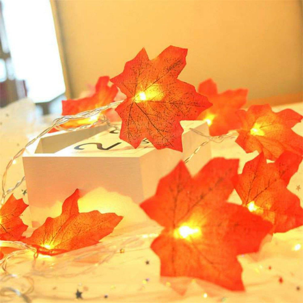 4M maple leaf fairy lights Christmas lights Battery operated indoor outdoor decoration for Thanksgiving Halloween Christmas balcony terrace living room warm white Etmury 40 LED maple leaf fairy lights