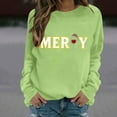 thumbnail image 6 of HOMBOM Womens Christmas Sweatshirts Festive Green Crewneck Greflying Graphic Merry Sweatshirt for Adult Xmas, 6 of 6