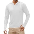 thumbnail image 5 of Men's Outdoor UPF 50+ Sun Protection Shirt Regular Fit Solid Color Long Sleeve Lightweight Quick Dry Breathable UV Block Top for Fishing Hiking Running White S, 5 of 7
