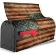 thumbnail image 3 of Patriotic Mailbox Covers Magnetic Standard Size 18" X 21" Vintage Grunge American USA Flag Mailbox Cover Decorations Wrap, 3 of 6