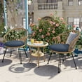 thumbnail image 2 of Outdoor Leisure Set with 2 Rattan Single Chairs and Glass Round Table—Sleek, Durable, Weather-Resistant Modern Furniture for Patios, Balconies, Courtyards, 2 of 12