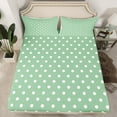 thumbnail image 2 of Manfei Polka Dots Boy Girl Full Size Sheets 4-Piece,Vintage Aesthetic Breathable Bed Sheets,Green White Lightweight Sheet Sets,Microfiber Bedroom Decor, 2 of 7