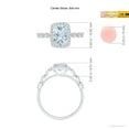 thumbnail image 4 of ANGARA Natural Cushion 1.2 ct Aquamarine Halo Ring with Marquise Motifs in 14K White Gold for Women (Size-8x6mm) | March Birthstone, Anniversary, Jewelry Gift for Women | Natural Aquamarine Ring, 4 of 8