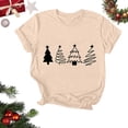 thumbnail image 1 of Fiudx Ofertas y Liquidaciones Camiseta de Manga Corta con Cuello Redondo y Estampado Navideño para Mujer, 1 of 4