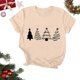 thumbnail image 2 of Navidad Mujeres Tops, Cuello Redondo Manga Corta Impresa Camiseta, Vintage Holiday Humor Tee Top, 2 of 4