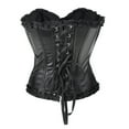 thumbnail image 5 of Faux Leather Corset Top for Women – Gothic Lace-Up Bustier, 12 Plastic Bones, Plus Size Clubwear Lingerie Black L, 5 of 7