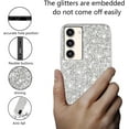 thumbnail image 3 of Compatible with Samsung Galaxy S23 Case Glitter Shockproof, Phone Samsung S23 Case Bling Sparkly TPU and PC Silicone Shiny Girl Women Thin Protective Cover (Silver), 3 of 12