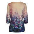 thumbnail image 2 of ICHUANYI ClearanceWomen's Spring Printed Mid Length Long Sleeves Casual Tee Tops T Shirt(Purple, XL) ICHUANYI WER20232080503226, 2 of 6
