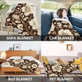 thumbnail image 2 of Yayeee Throw Blanket for Couch Soft Warm 50" x 60" Sofa Chair Bed Decoration, Brown Floral, 2 of 7